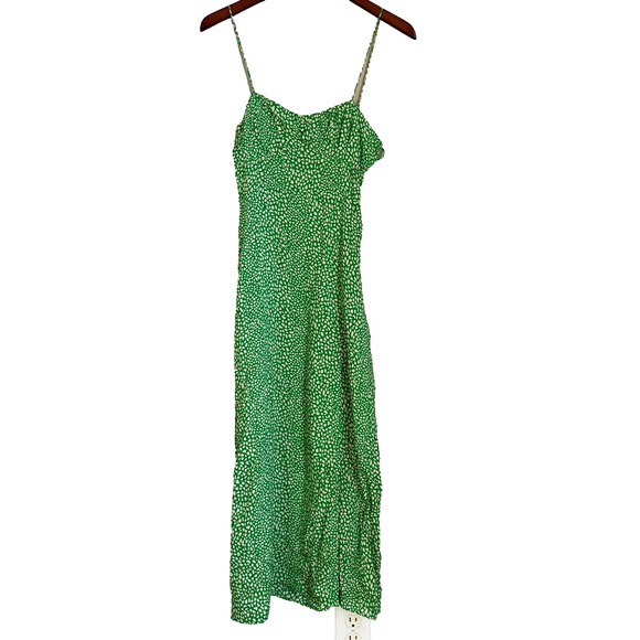 green emerald velvet dress ZARA. Green polka dot jumpsuit Tm(tara)  Hibuy market